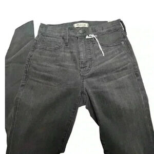 Madewell Black 9" High Rise Skinny Jeans Distressed Raw Hem Women’s Size 25